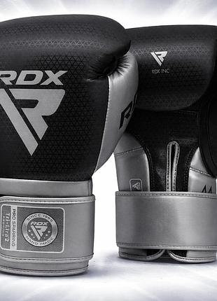 Боксерські рукавички rdx l2 mark pro silver 16 ун. з super skin max-shock equilibrium foam tri-lira2 вентиляція dazzle fabric