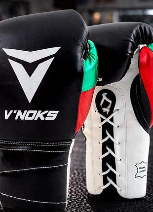 Боксерские перчатки v`noks mex pro 8 ун. из натуральной кожи мексиканский стиль система smartfit шнуровка