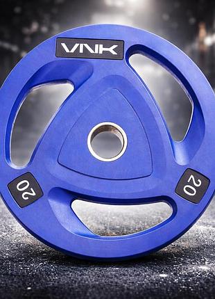 Диск для олімпійської штанги vnk pro 20 кг 1 шт млинець професійний металевий 51 мм