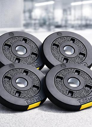 Композитні диски besport powerpro 1,25 кг 4×1,25 кг 31 мм abs-пластик для гантелей і штанги