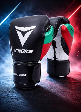Боксерские перчатки v`noks mex pro training 8 ун. из натуральной кожи мексиканский стиль система smartfit манжет velcro