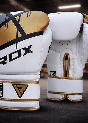 Боксерские перчатки rdx rex leather gold 10 ун. из синтетической кожи rex гелевое наполнение imt двойная липучка velcro