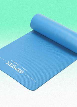 Коврик для йоги и фитнеса gymtek nbr 1 см нескользящий эластичный комфортный голубой