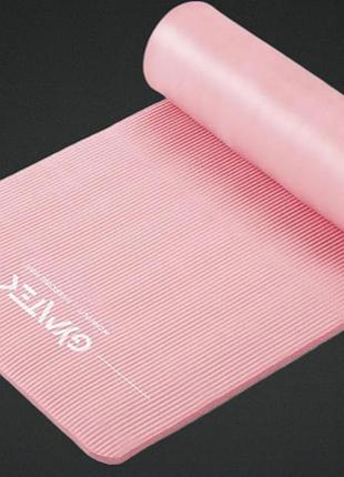 Килимок для йоги та фітнесу gymtek nbr 1 см м’який нековзкий комфортний рожевий