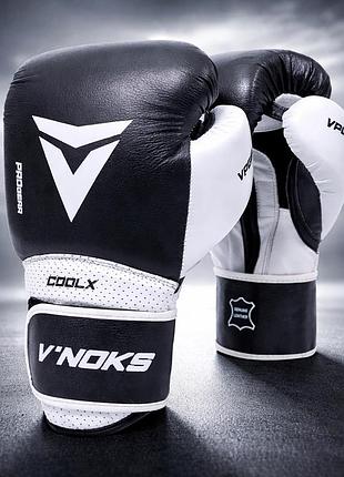 Боксерські рукавиці v`noks aria white 10 ун. з натуральної шкіри nappa піно-гелеве наповнення вентиляція манжет velcro