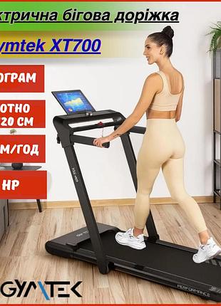Электрическая беговая дорожка gymtek xt700 3.5 hp 1–16 км/ч flat folding hand control 16 программ полотно 45×120 см