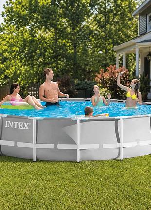 Каркасний басейн intex 26724-0 prism frame 457×107 см 14614 л базовий комплект (чаша + каркас)