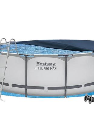 Каркасний басейн bestway 56420-4в1, 366 х 122 см (басейн, підстилка, драбина, тент)