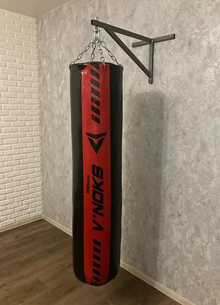 Боксерский мешок навесной v`noks inizio red 1.5 м вес 50-60 кг набивной для отработки ударов ногами руками