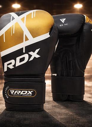 Боксерські рукавички rdx rex leather black 8 ун. з синтетичної шкіри rex гелеве наповнення imt манжет velcro