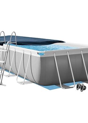 Каркасный бассейн intex 26792-4в1, 488 х 244 х 107 см (бассейн, подстилка, лестница, тент)