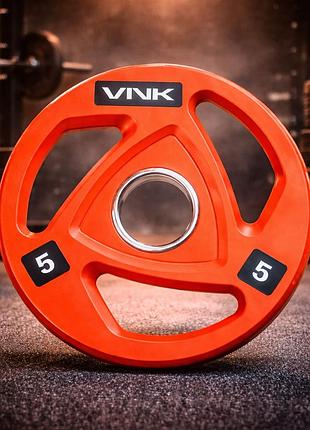 Диск для олімпійської штанги vnk pro 5 кг 1 шт млинець професійний металевий 51 мм