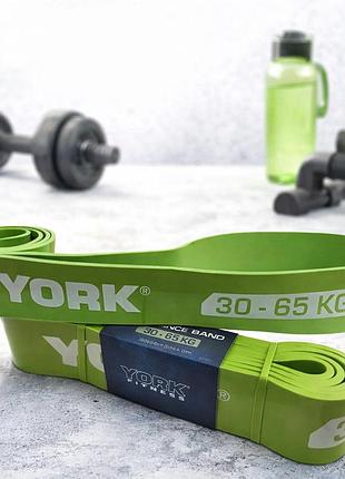 Резинка для фітнесу york 30-65кг 2080x65x4,5 мм салатовий латексна петля для силових тренувань підтягувань і кросфіту