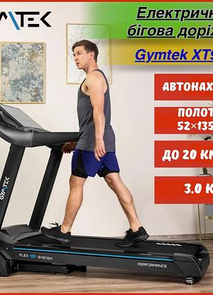 Электрическая беговая дорожка для дома gymtek xt900 3.0 к.с. до 20 км/ч автонаклон 15% полотно 52×135 см fitshow