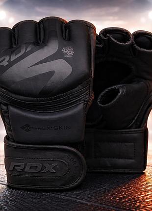 Перчатки мма rdx f15 matte black размер l тренировочные перчатки для мма и греплинга