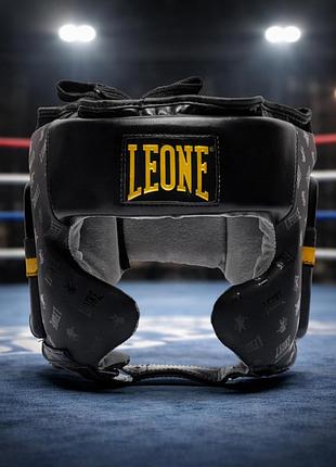 Боксерский шлем leone dna black размер m шлем для бокса и спарринга с защитой скул