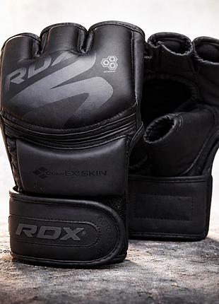 Перчатки мма rdx f15 matte black размер s тренировочные перчатки для мма и греплинга