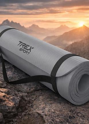 Килимок для йоги та фітнесу trex sport tx-018ngm nbr 180×60×1см з ремінцем антиковзкий