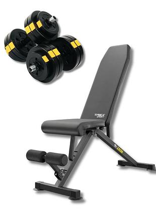 Набір besport powerpro гантелі 2х13,5кг з лавою tx-150b