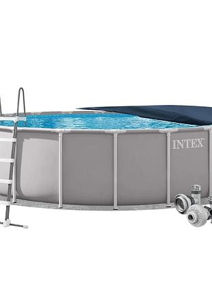 Каркасный бассейн intex 26756-4в1, 610 х 132 см (бассейн, подстилка, лестница, тент)