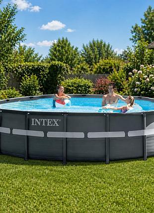 Каркасний круглий басейн intex 26334-0 ultra xtr frame 610×122 см 30079 л преміум база (чаша + каркас)