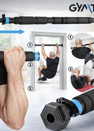 Турнік розсувний gymtek 65–100 см для дому дверний без свердління сталевий турнік з eva рукоятками навантаження до 150 кг