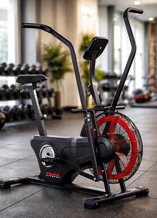 Велотренажер аеробайк york fitness fb300 fan bike 2 в 1 з рухомими рукоятками рк-дисплеєм регульованим сидінням та опором повітря