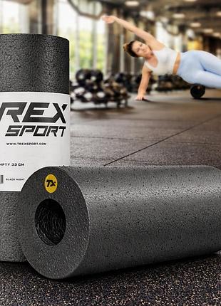 Массажный ролик гладкий trex sport tx-033epr 33×14см epp для мфр и восстановление мышц черный