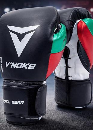 Боксерские перчатки v`noks mex pro training 12 ун. из натуральной кожи мексиканский стиль система smartfit манжет velcro