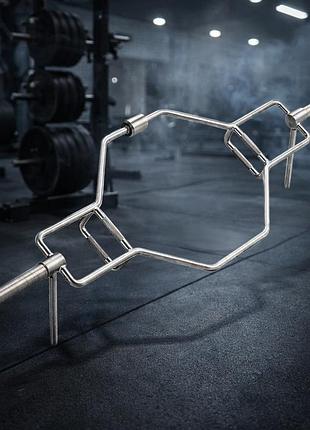 Треп-гриф олімпійський york fitness multi hex 213 см 50 мм для станової тяги з підставкою навантаження до 600 кг