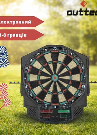Электронный дартс outtec db1800 27в1 с lcd дисплеем автоподсчет очков 6 дротиков + 50 наконечников 1-8 игроков 40 см