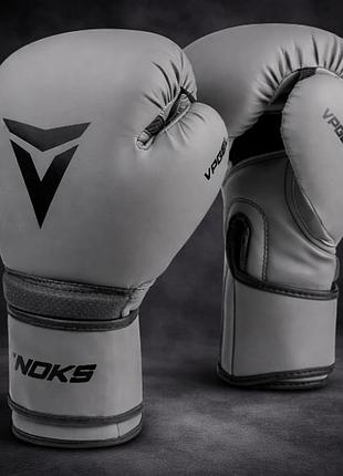 Боксерские перчатки v`noks ultima grey 14 ун. тренировочные перчатки для бокса с вентиляцией и vpgel