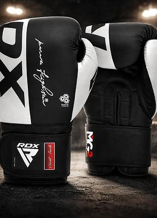 Боксерські рукавички rdx f4 white 10 ун. з maya hide kalix skin membrane grid 2 quick-ez фіксація для тренувань та спарингів
