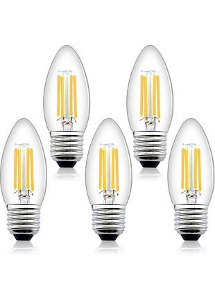 Філаментні led лампи 5 шт e27 2700k прозорий amazon