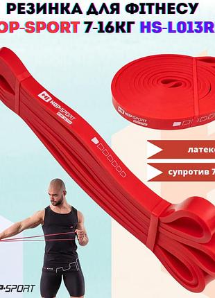 Резинка для фитнеса hop-sport 7-16кг hs-l013rr красная сопротивление 7-16 кг латексная лента 208 см