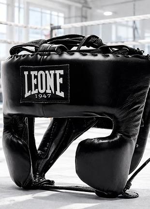 Боксерский шлем leone greatest training black l/xl из натуральной кожи тренировочный шлем для бокса