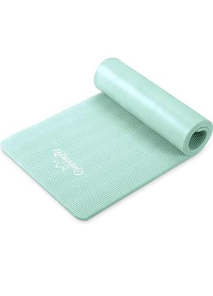Килимок (мат) для фітнесу та йоги queenfit nbr 1,5см бірюзовий