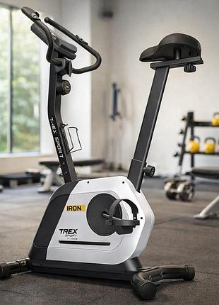 Велотренажер магнітний trex sport tx-500mb iron білий маховик 6,5 кг 14 рівнів bluetooth fitshow до 125 кг