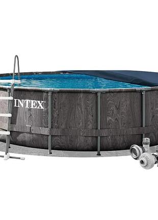 Каркасный бассейн intex 26744-4в1, 549 x 122 см (бассейн, подстилка, лестница, тент)