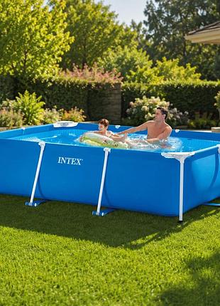 Каркасний прямокутний сімейний басейн intex 28271 small frame big 260×160×65 см 2282 л