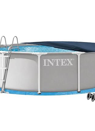 Каркасный бассейн intex 26716-4в1, 366 х 99 см (бассейн, подстилка, лестница, тент)