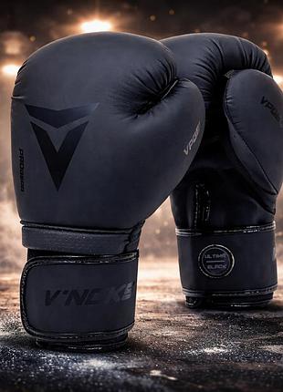 Боксерские перчатки v`noks ultima black 12 ун. тренировочные перчатки для бокса с наполнителем vpgel