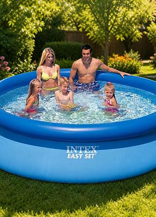 Надувний басейн intex 28120 305×76 см 3853 л без насоса сімейний круглий easy set