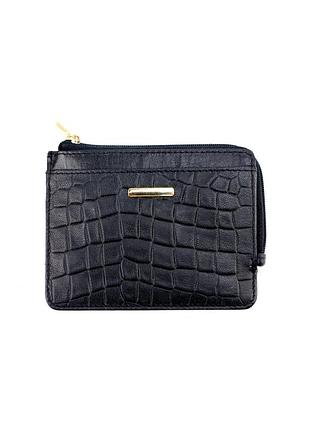 Гаманець-кредитниця шкіряна 12х9 см чорний leather wallet