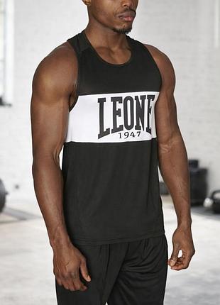 Майка спортивная leone shock black легкая полиэстеровая майка для тренировок и бокса размер l