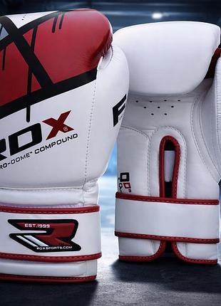 Боксерські рукавички rdx rex red 10 ун. з синтетичної шкіри гелеве наповнення imt липучка velcro для боксу та єдиноборств