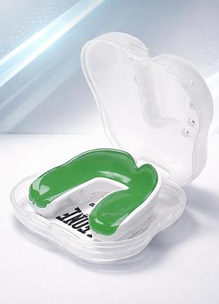 Капа боксерская leone powerguard green одночелюстная взрослая для защиты зубов взрослая спортивная