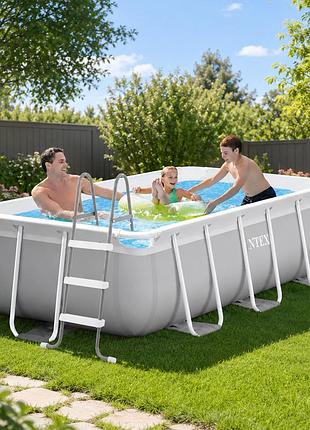 Каркасний басейн intex 26784 300 х 175 х 80 см prism frame 3539 л (картриджний насос 2 006 л/год, драбина)