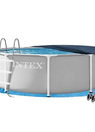 Каркасный бассейн intex 26706-4в1, 305 х 99 см (бассейн, подстилка, лестница, тент)