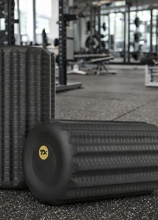 Роллер масажер ребристий trex sport tx-030epr 30×15см epp для мфр та фітнесу чорний
